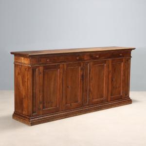 Buffet Baroque Ancien Noyer Tiroirs Italie XIXe Siècle