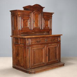 18th-century Baroque Double-cabinet Sideboard In Piedmont Walnut