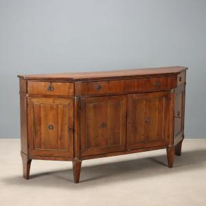 Empire-style Corner Sideboard In Venetian Walnut, First Quarter Of The 19th Century