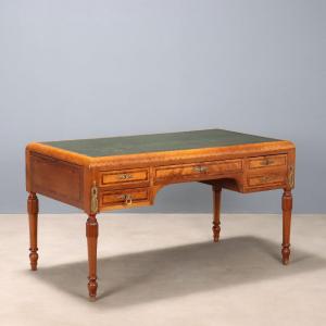 Mahogany Desk With Mahogany Burl Trim, Italy, First Half Of The 20th Century