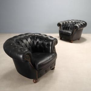 Pair Of 20th-century Chesterfield Armchairs