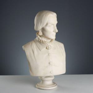 Buste Ancien d'une Noble Dame Marbre Blanc Italie XIXe Siècle