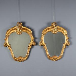 Antique Mirrors Baroque Style Carved Wood Italy XIX Century