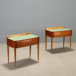 Vintage 1950s Nightstands With Drawer