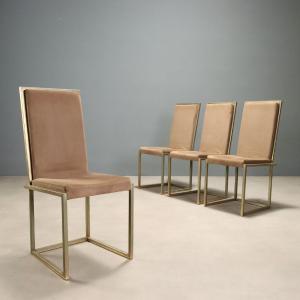 Vintage Chairs Brass-plated Metal Fabric 1970s–1980s Design