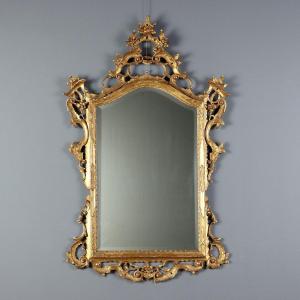 Early 20th-century Italian Barocchetto-style Gilded Wooden Mirror