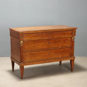 Empire-style Chest Of Drawers In Walnut - Veneto, Early 19th Century