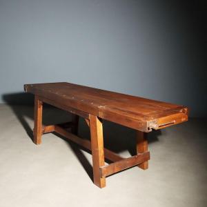 Beech And Italian Fir Carpentry Workbench, Late 19th Century
