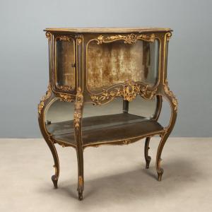 Vitrine en Style Barocchetto Sculptée et Laquée Italie, fin du XIXe siècle