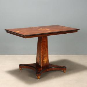 Coffee Table In Indian Rosewood And Mahogany - England, 19th Century; England, Late 19th Century