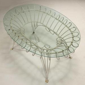 Table de Jardin en Fer Émaillé, Années 60