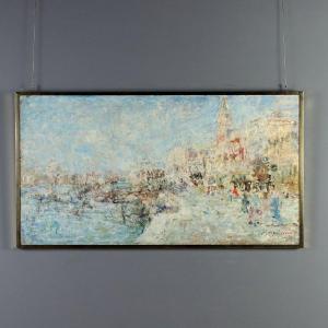 Modern Painting Signed Luigi Mantovani Oil On Canvas XX Century Original