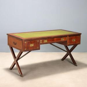 English Navy-style Mahogany Writing Desk, England, Mid-20th Century