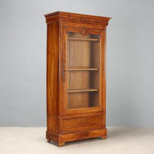 Louis-philippe-style Walnut Cabinet With Glass Door, France, Second Quarter Of The 19th Century
