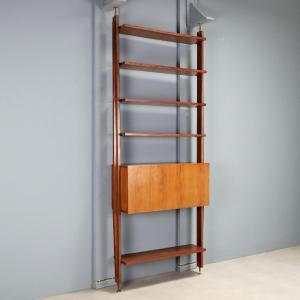Bibliothèque Vintage Bois Plaqué Design Italie Années 1950-1960 Originale