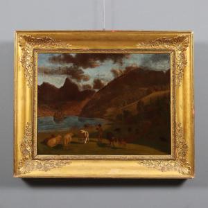 Antique Painting Signed E. Rudolf Biedermann XIX Century