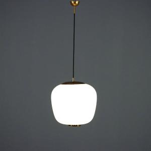 Lampe Stilnovo Vintage Verre Opalin Métal Design Années 1960 Originale