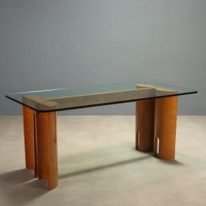 Vintage Table Burl Crystal Design Italy 1970s Original