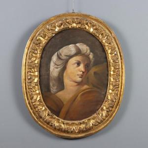 Tableau Ancien La Sibylle Huile sur Panneau Italie XVIIIe Siècle