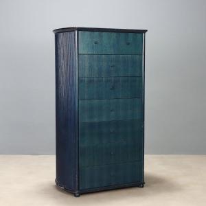 Commode Vintage Roberti Rattan Bois Design Italie Années 1980 Originale
