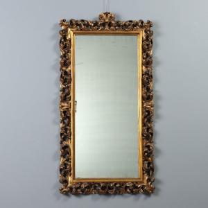 Miroir Style Baroque en Bois Doré Italie du XXe siècle