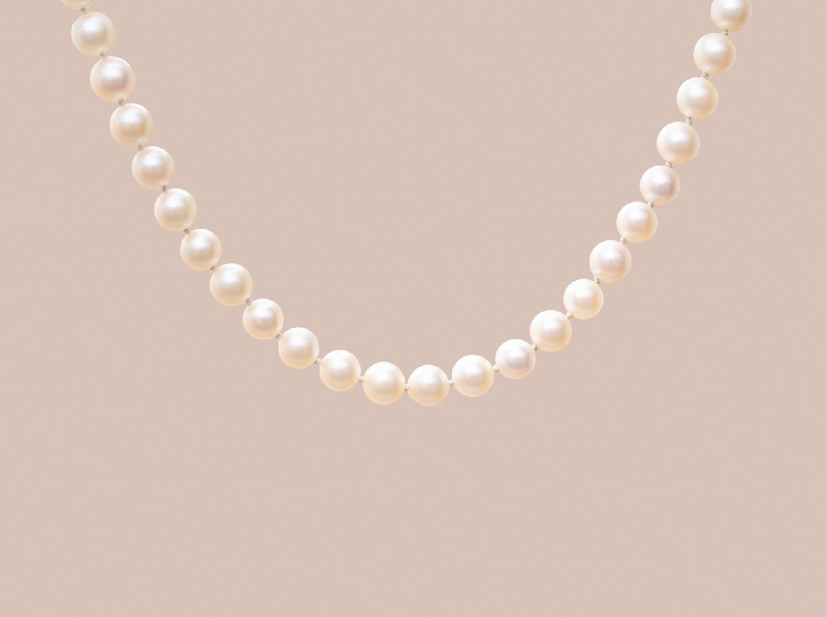 Vintage Cultured Pearl Choker Necklace-photo-3