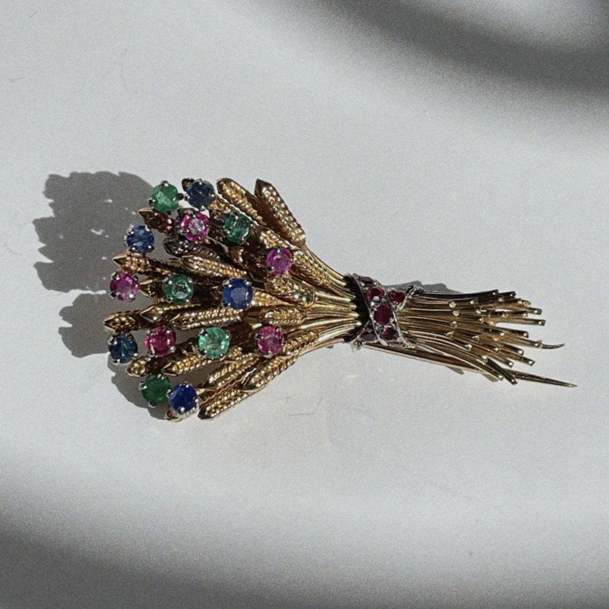 Vintage Brooch Bouquet Ears Of Wheat Gold-photo-1