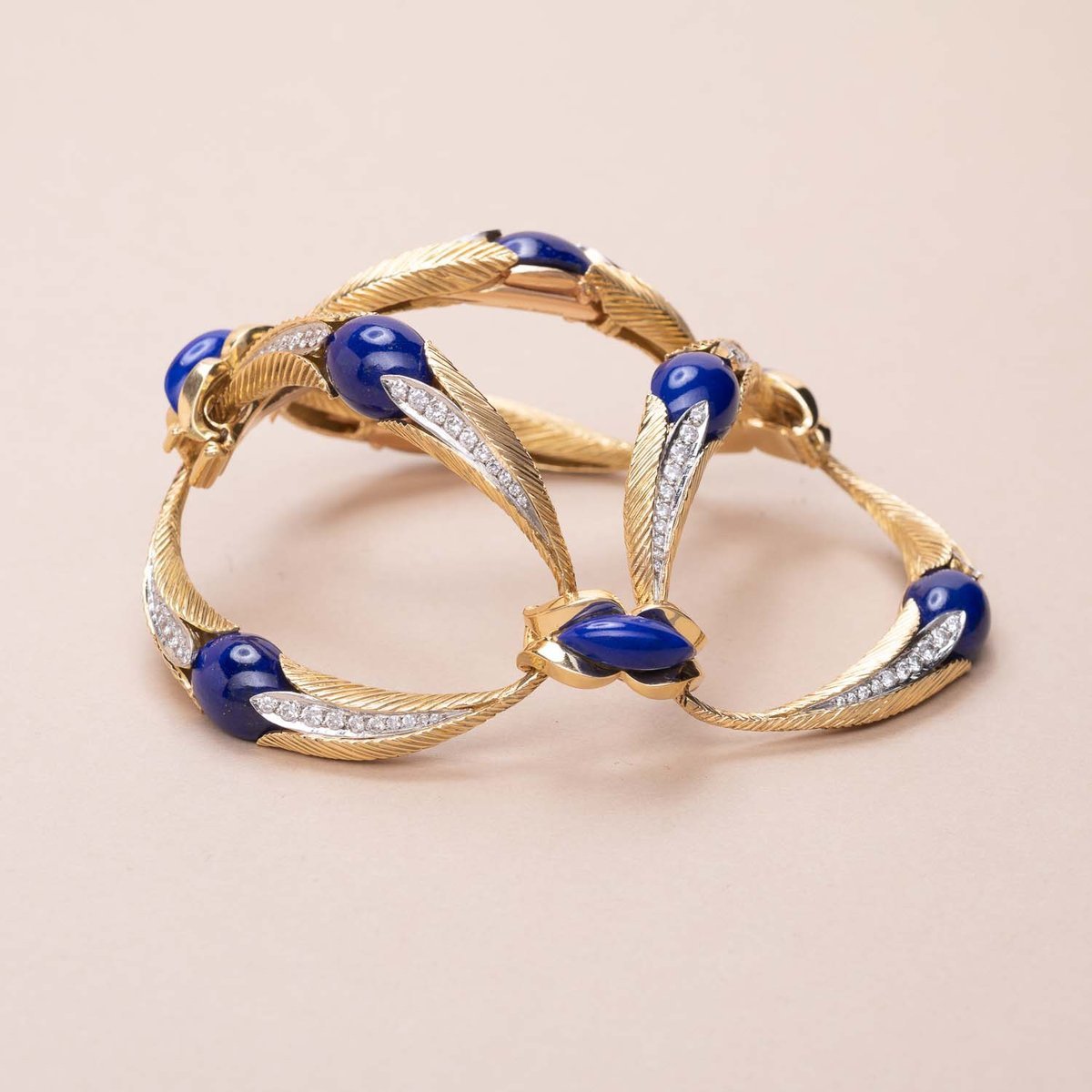 Fabergé Bracelet Moderniste Or Jaune Lapis Lazuli-photo-4