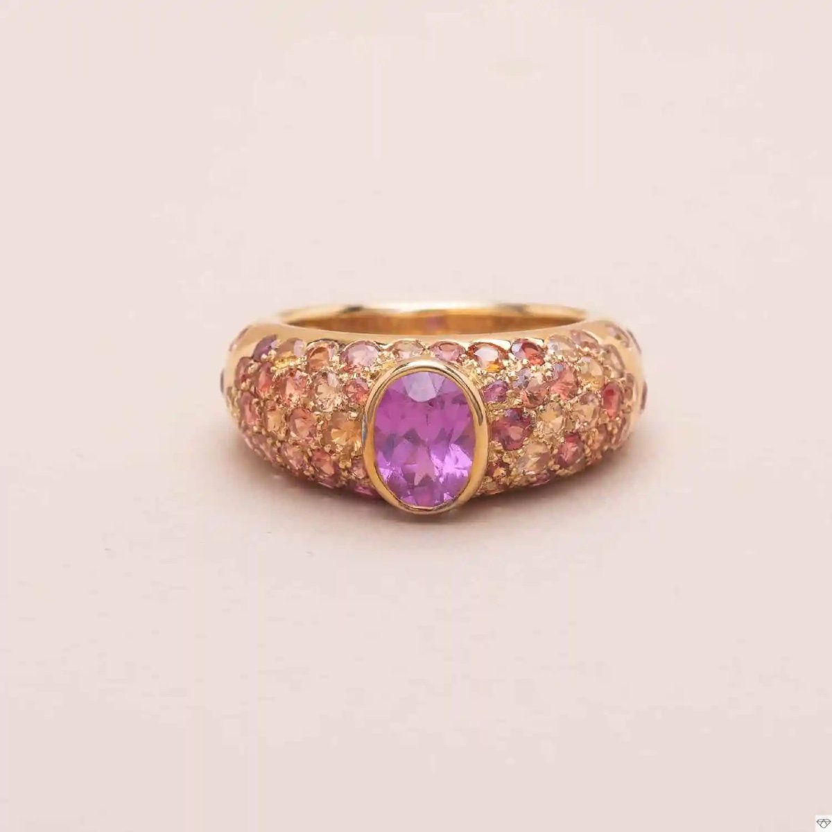 Bague Or Saphirs Roses Madagascar 1.43 Carat-photo-2
