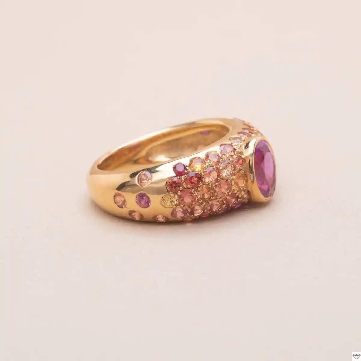 Bague Or Saphirs Roses Madagascar 1.43 Carat-photo-3