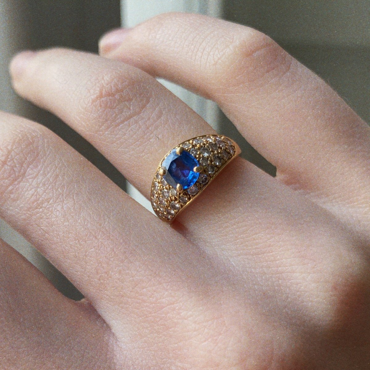 Unheated Burmese Sapphire Celestial Ring 0.60 Carat -photo-4