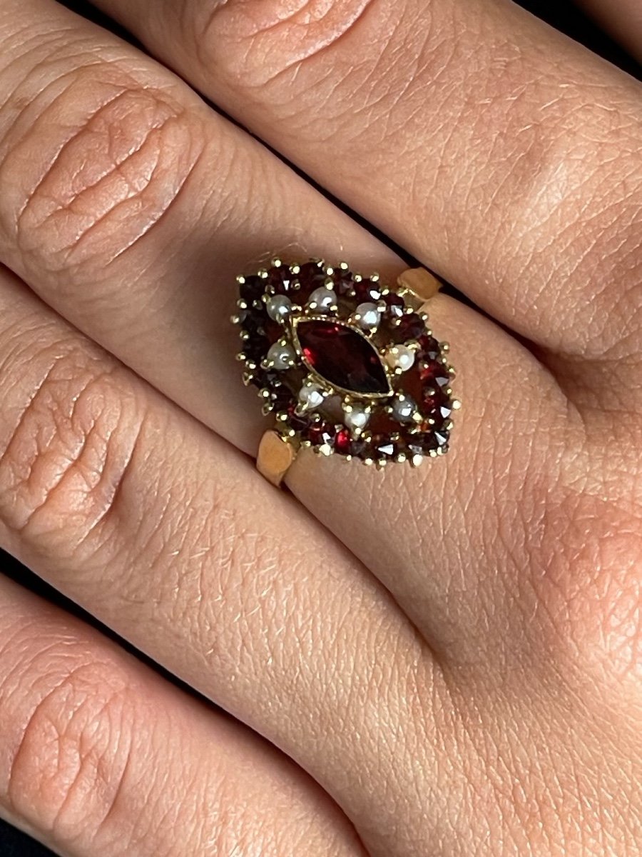 Marquise Garnet Beads Ring-photo-4
