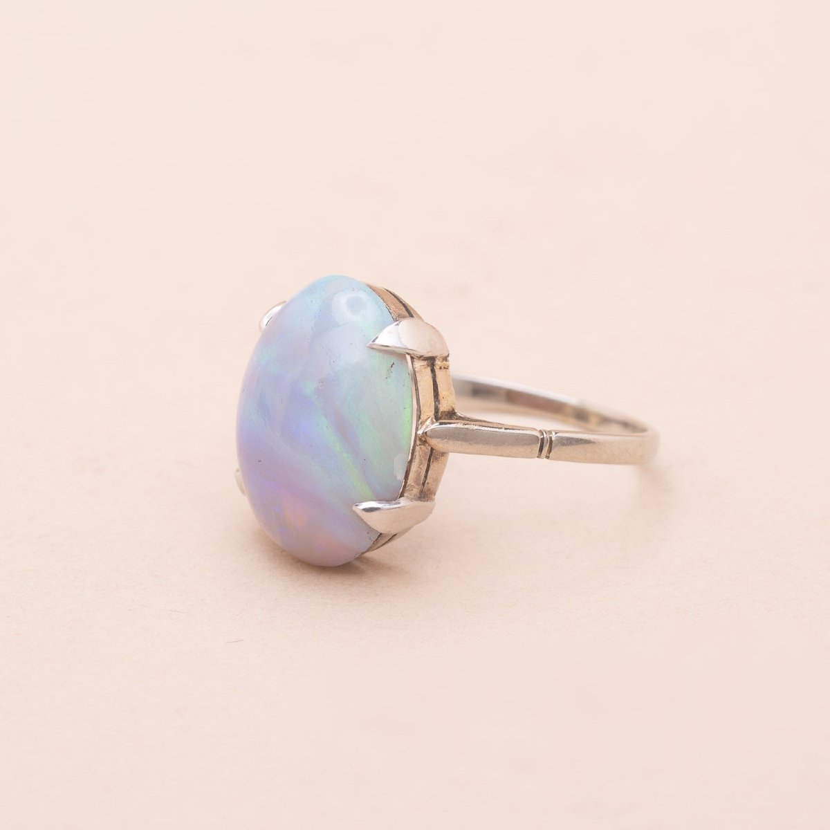 Bague Dora Vintage Or Blanc Opale-photo-2