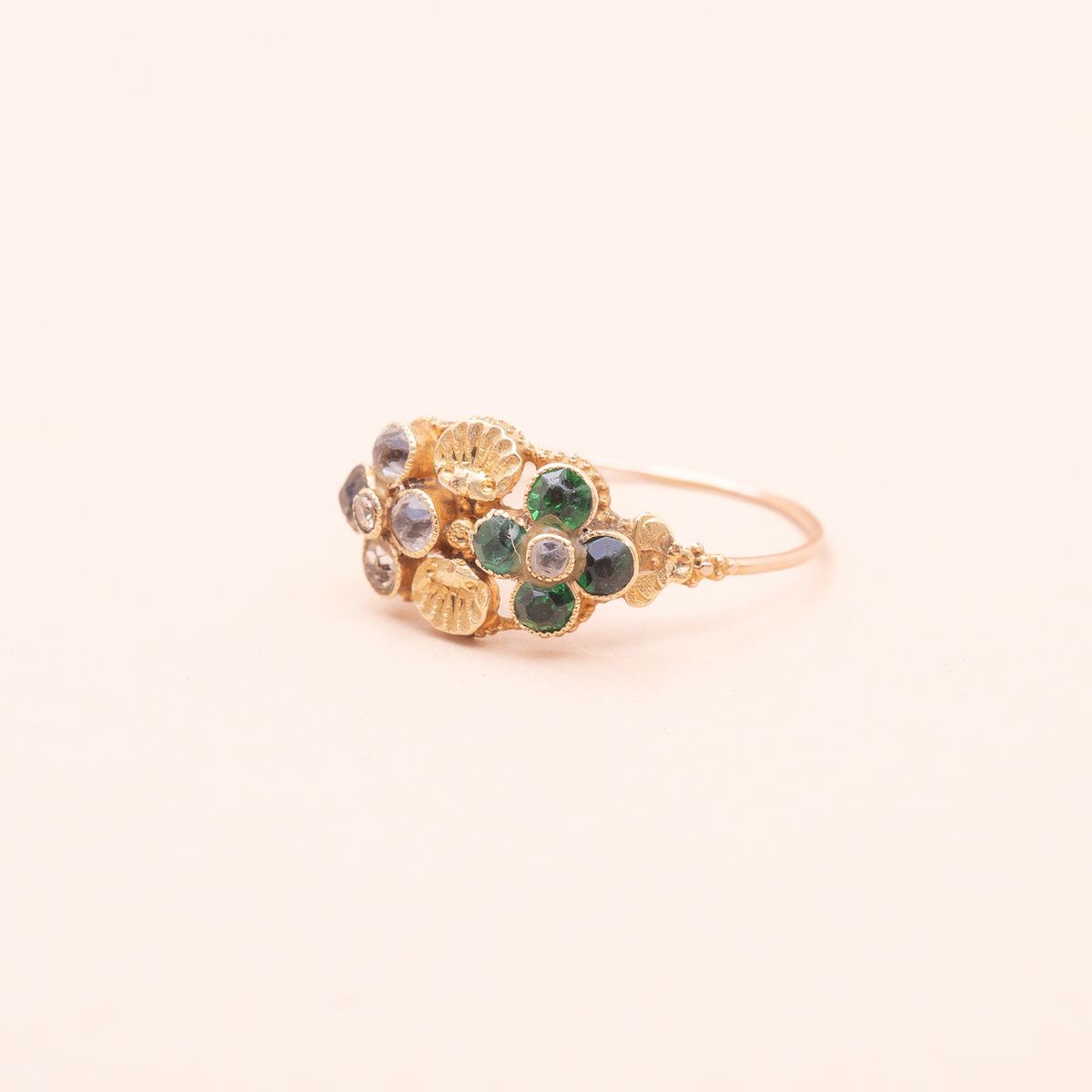 Bague Ancienne à La Française Deux Tons-photo-2