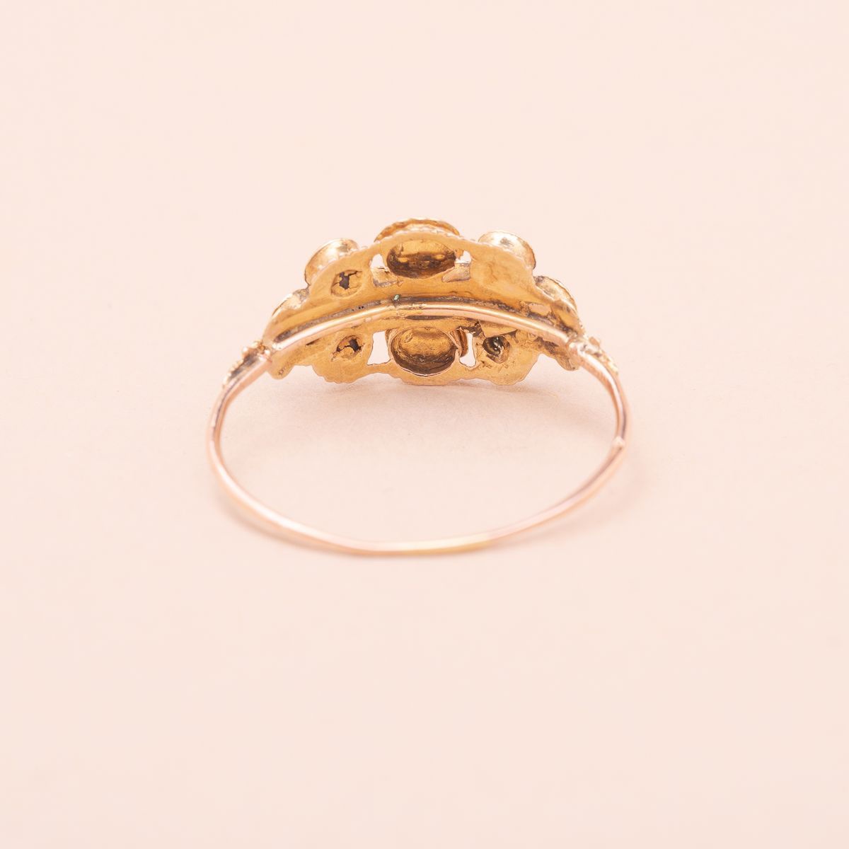 Bague Ancienne à La Française Deux Tons-photo-3