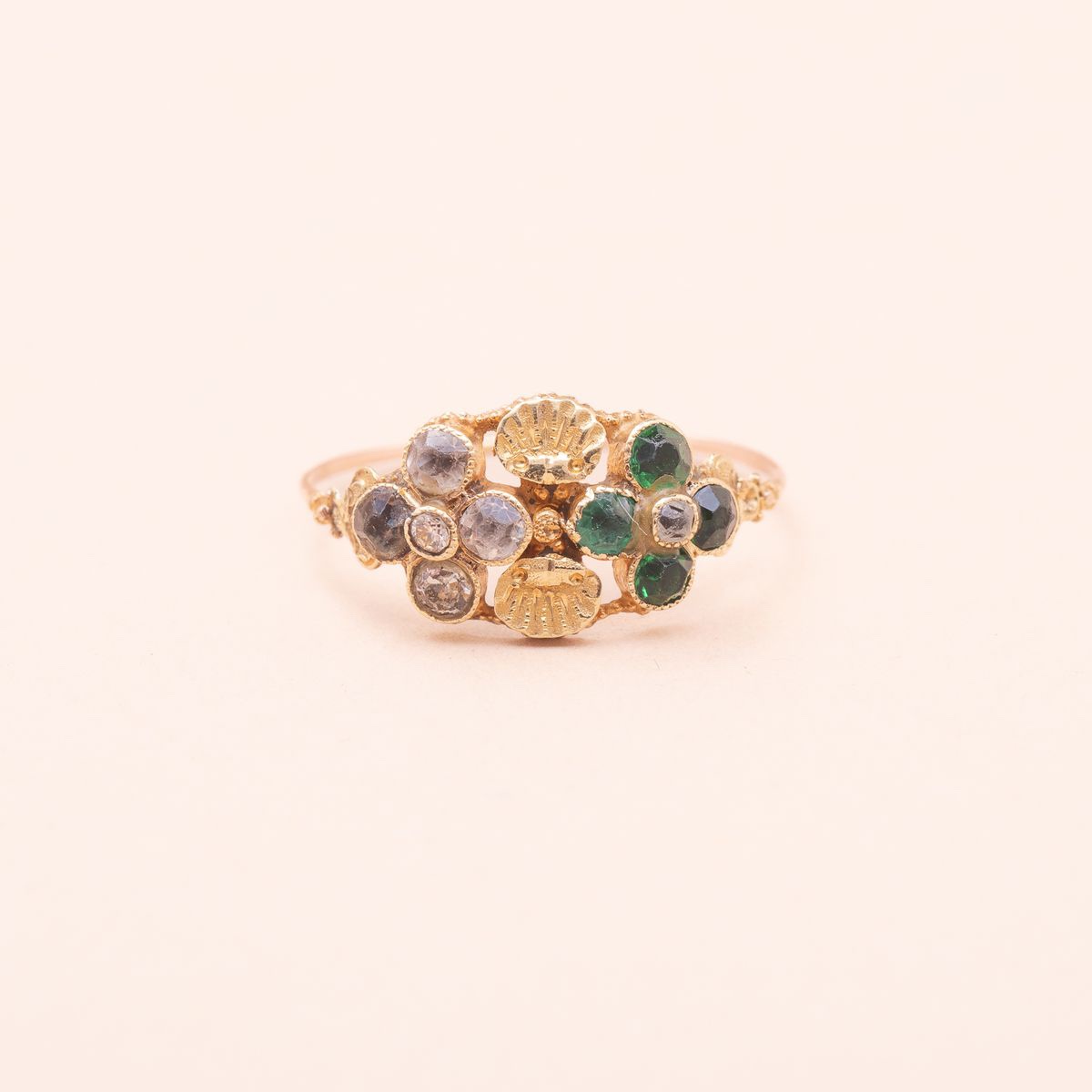 Bague Ancienne à La Française Deux Tons