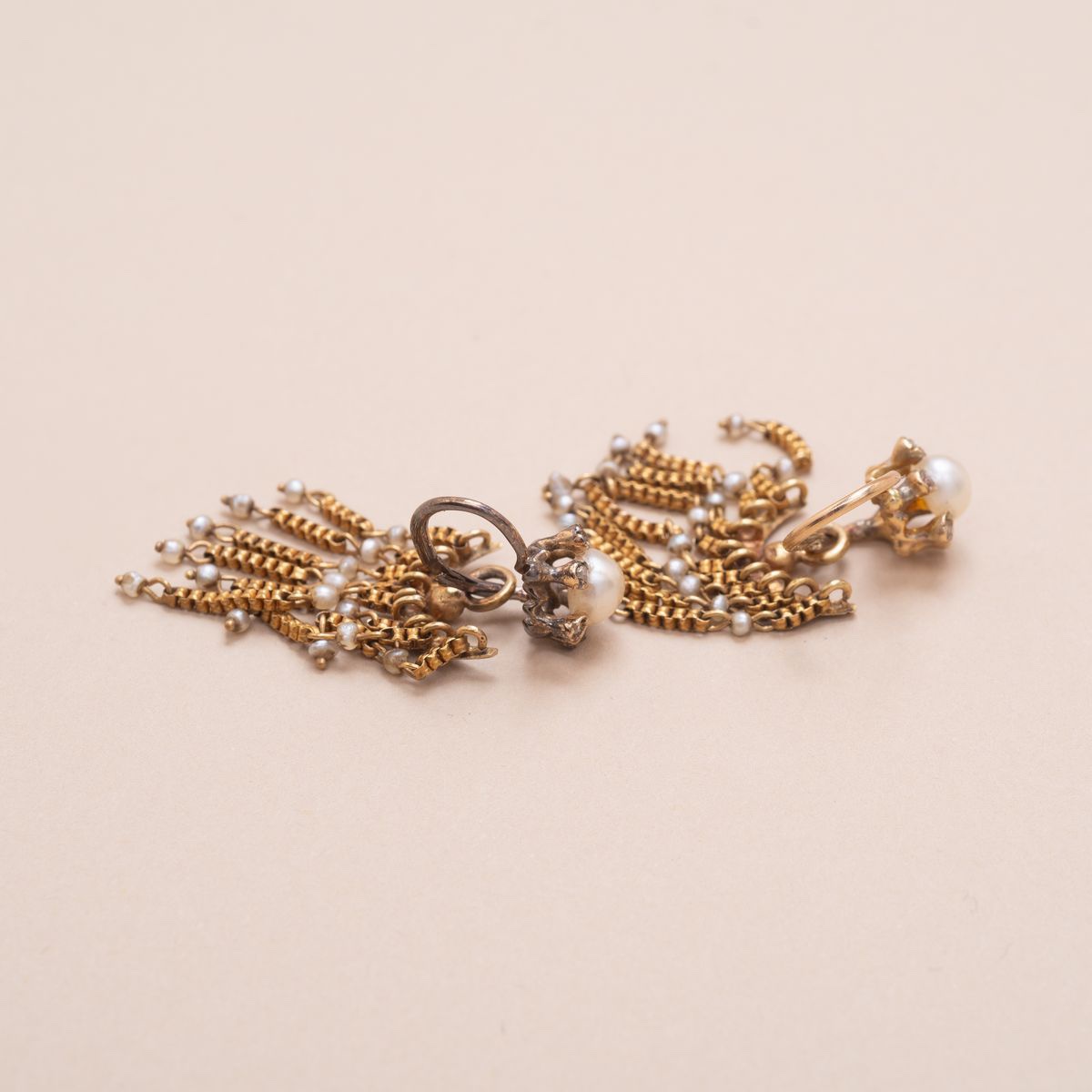 Antique 1880 Crescent Moon Earrings-photo-3