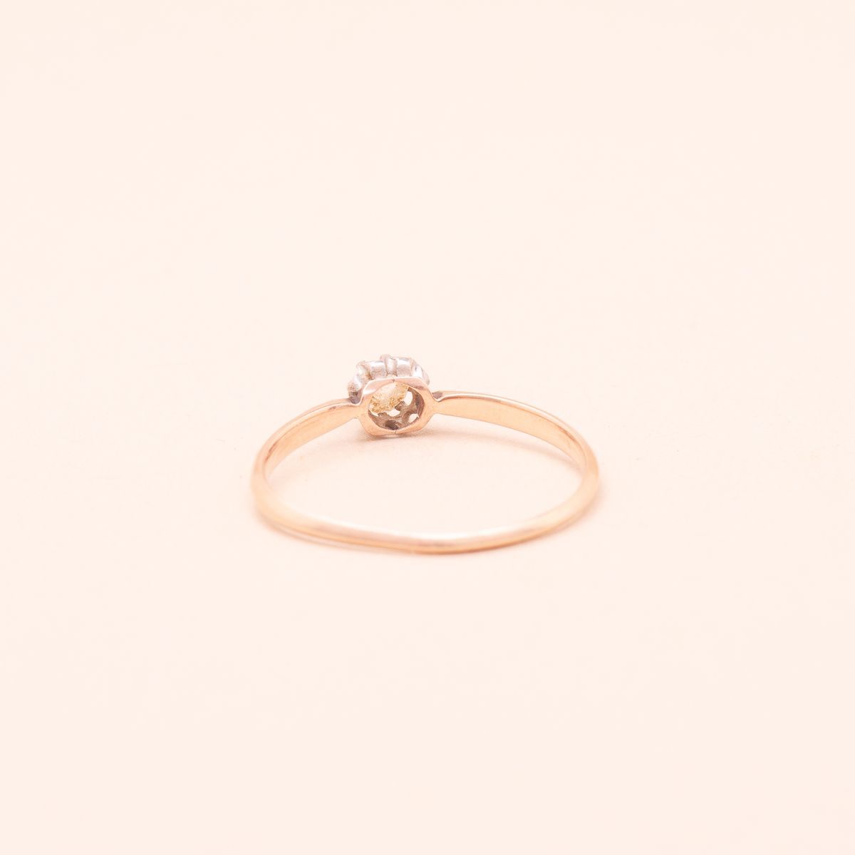 Bague Solitaire Diamant Rose Ancien-photo-3