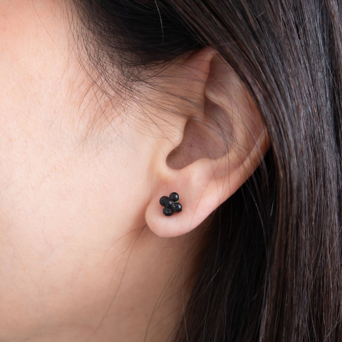 Antique Jet Clover Earrings-photo-4