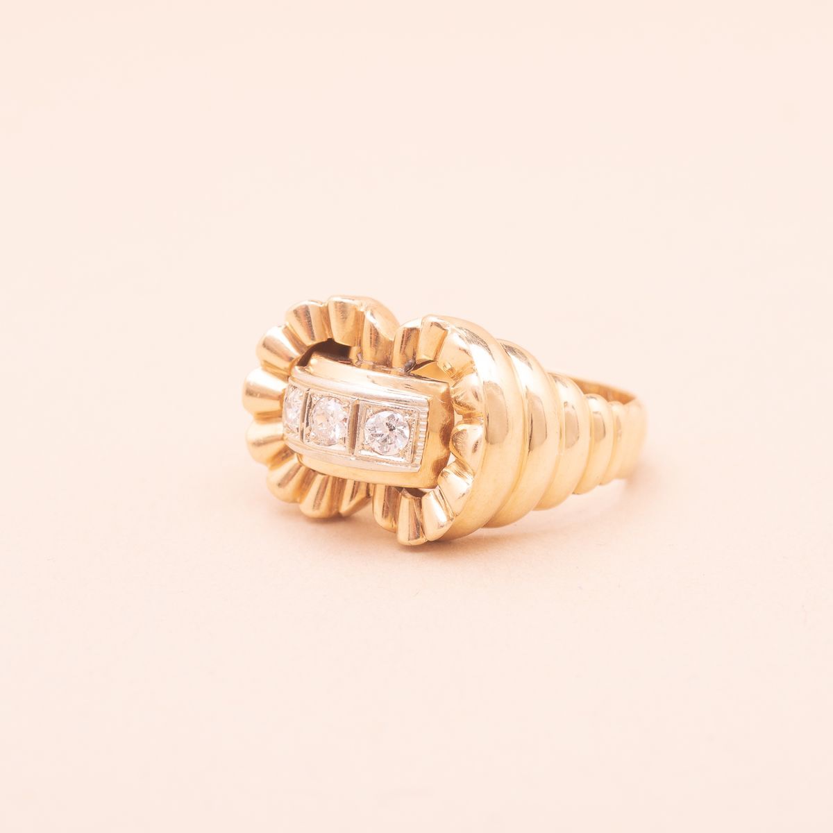 Bague Tank Volutes Diamants 1950-photo-2