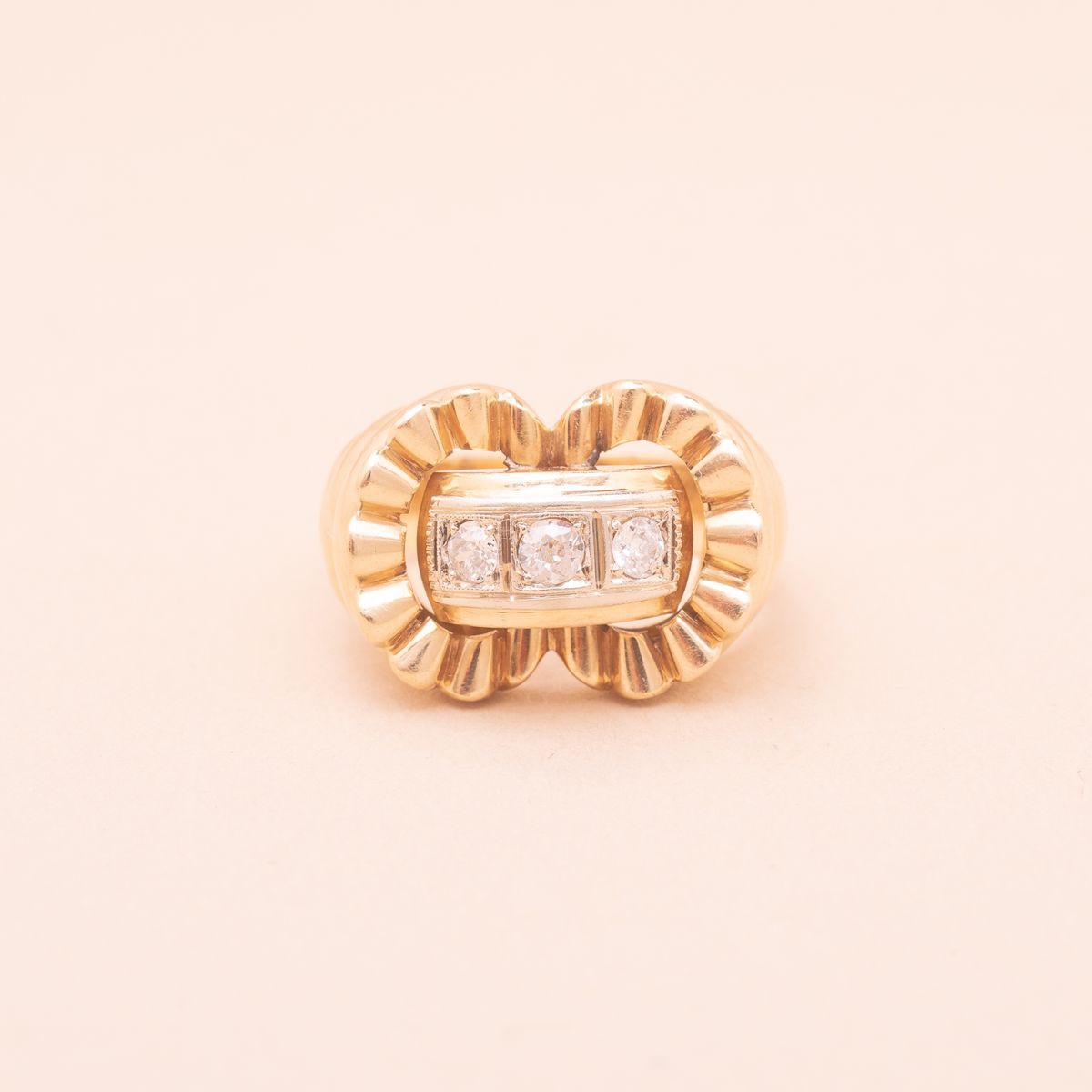 Bague Tank Volutes Diamants 1950