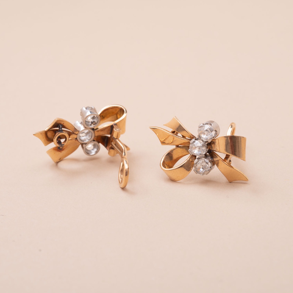 Clips Noeuds Ella Vintage 1950 Diamants 2.70 carats-photo-4