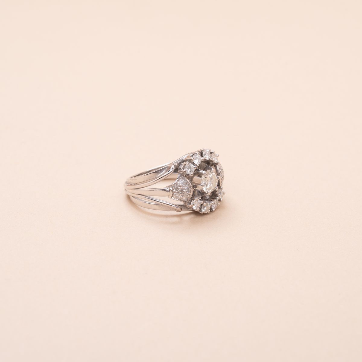 Vintage Diamond Thread Ring 0.65 Carat-photo-2