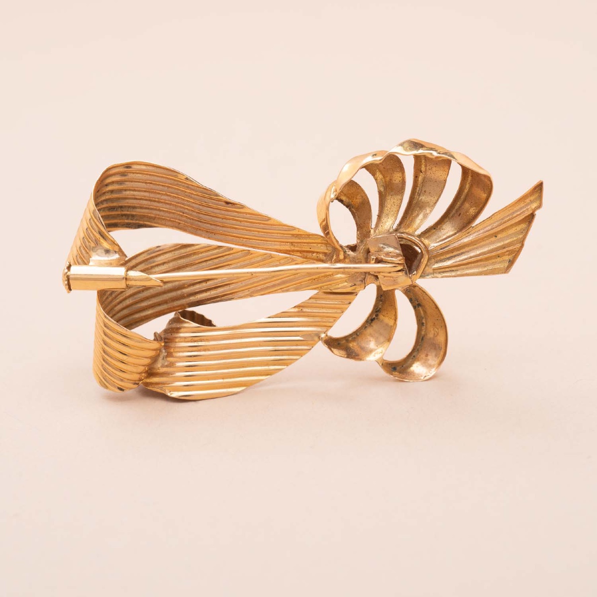 Broche Vintage Noeud Or-photo-2