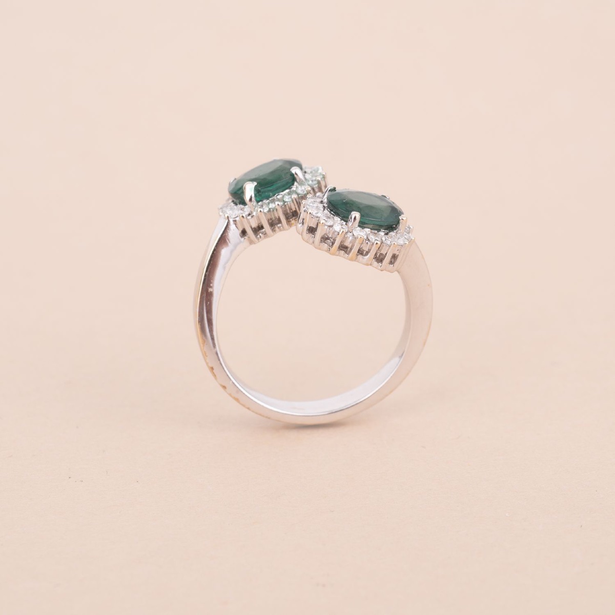 Bague Toi & Moi Pierre Vertes -photo-2