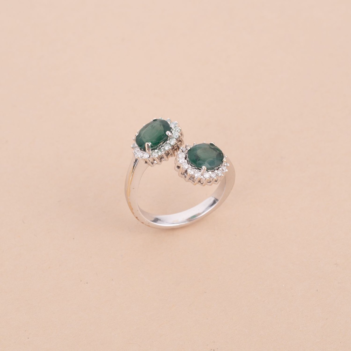 Bague Toi & Moi Pierre Vertes -photo-3