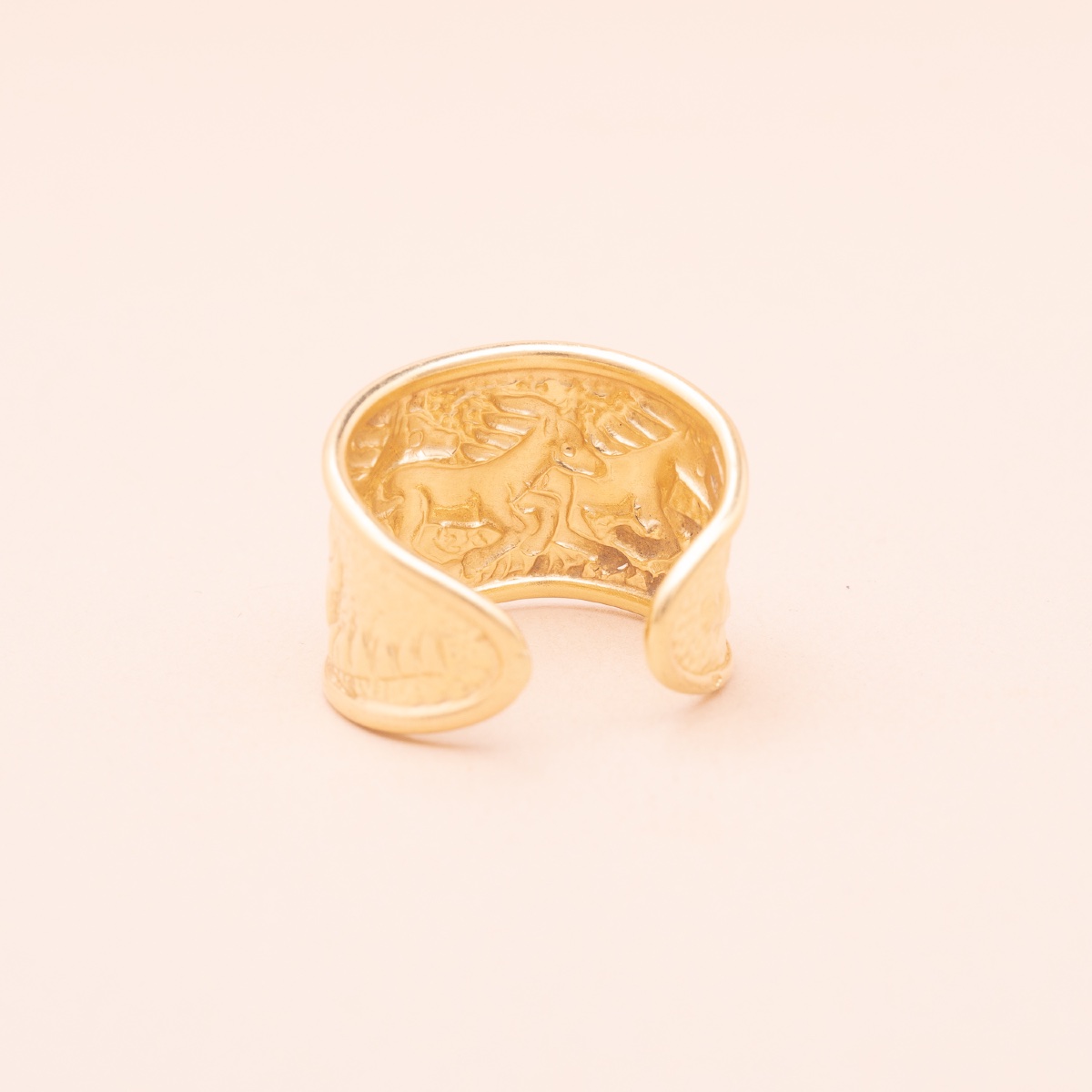 Vintage Horses Open Bangle Ring-photo-3