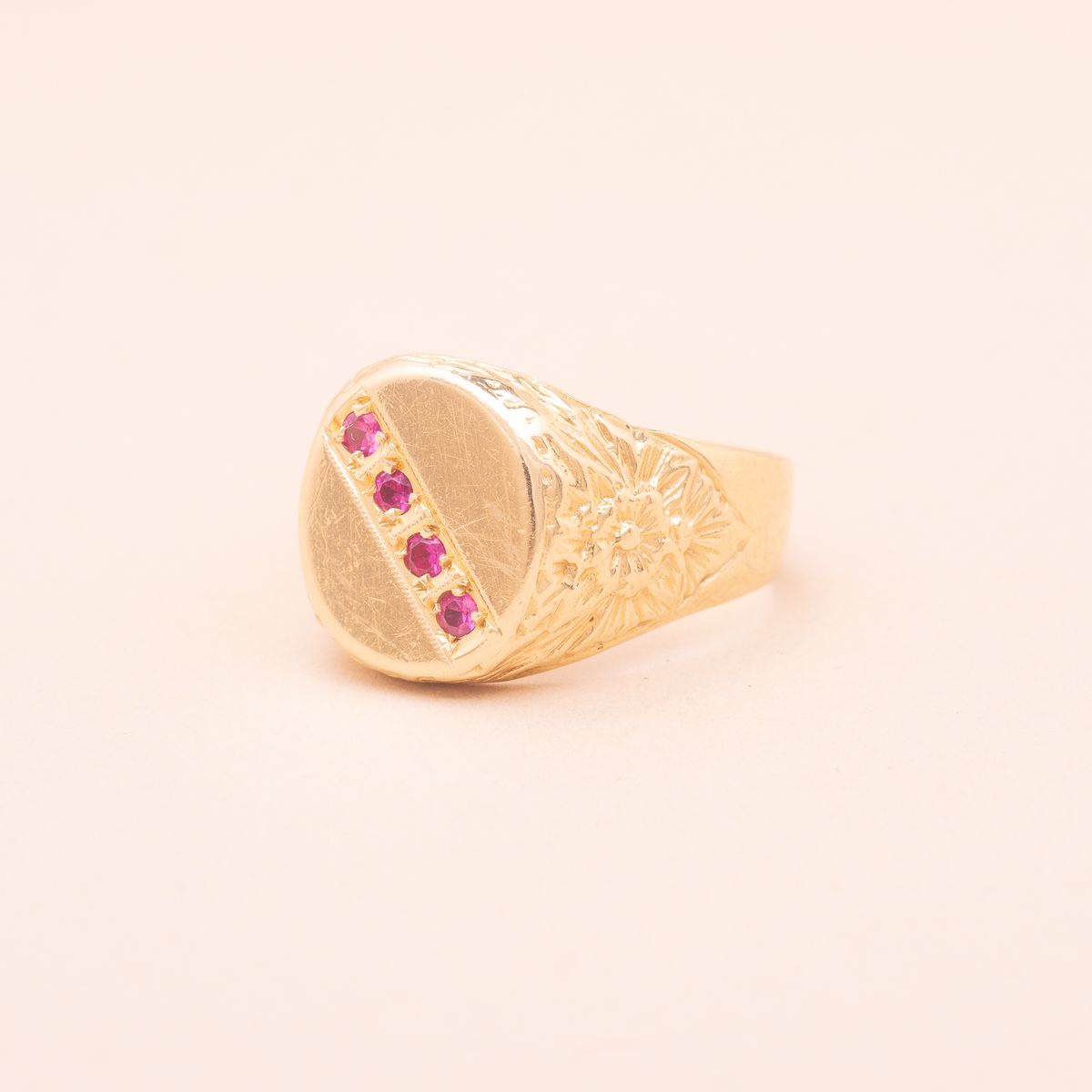 Vintage Oval Ruby Signet Ring-photo-2