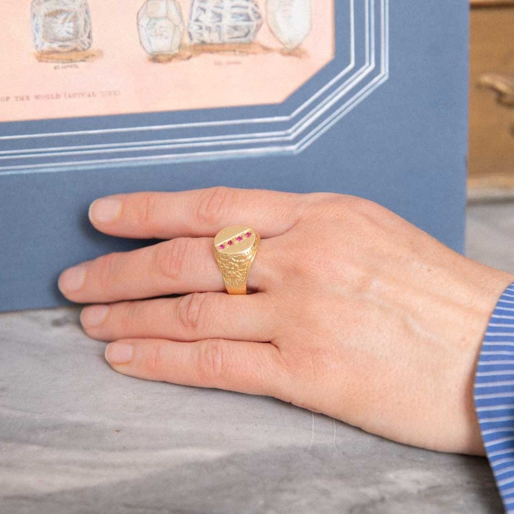 Vintage Oval Ruby Signet Ring-photo-4