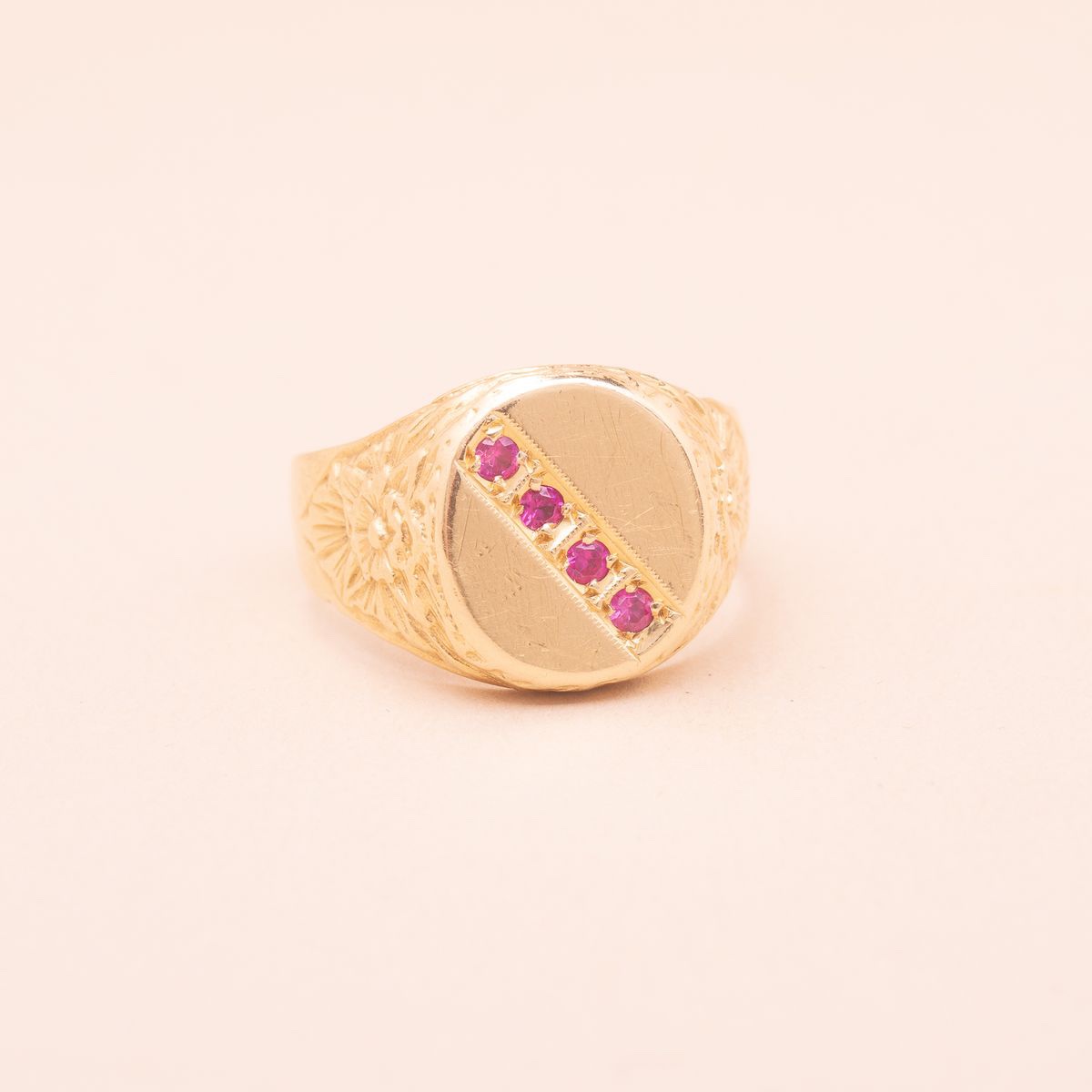 Vintage Oval Ruby Signet Ring